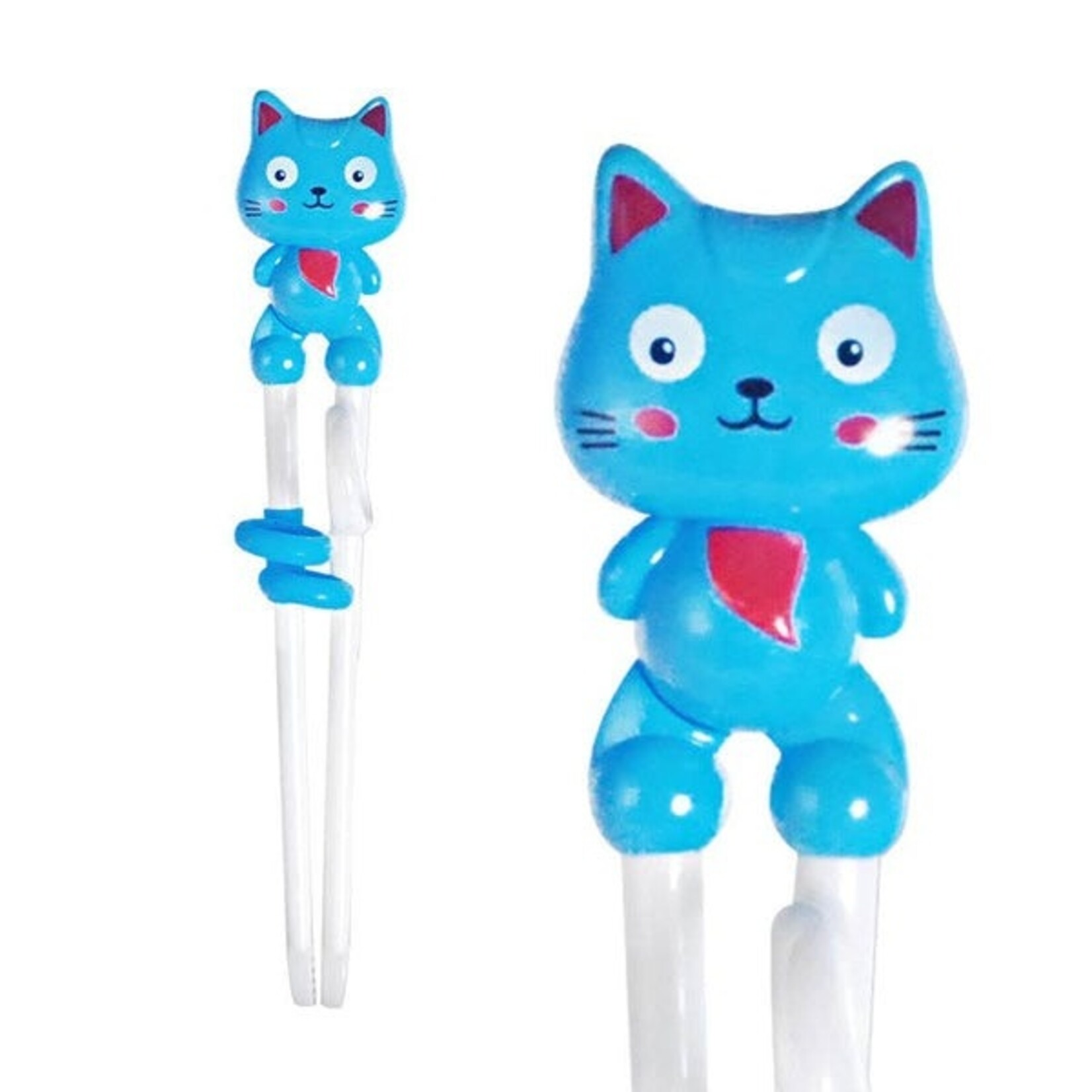 Urban Tokyo Blue Cat Training Chopsticks Plastic With Adjustable Silicon | Urban Tokyo