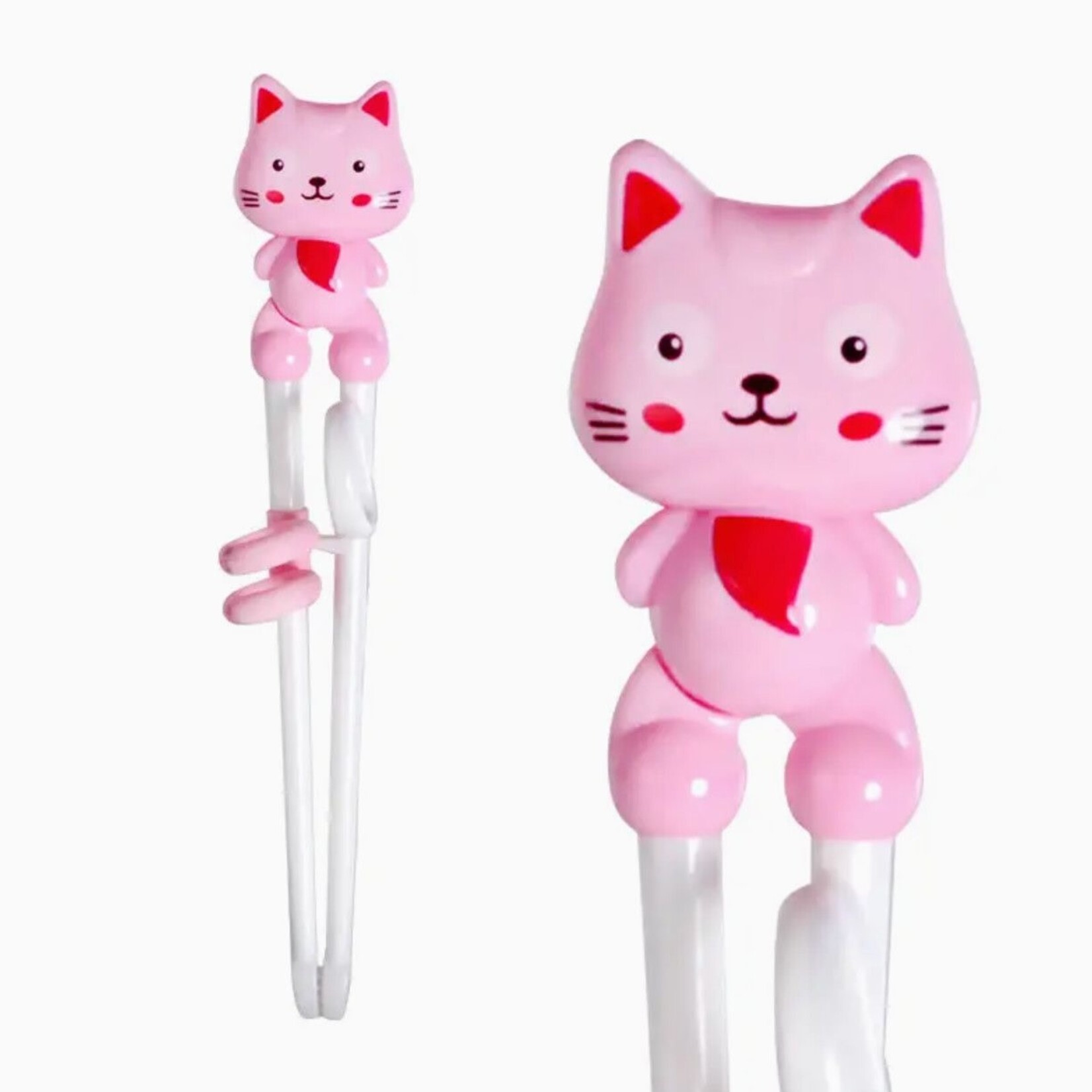 Urban Tokyo Pink Cat Training Chopsticks Plastic With Adjustable Silicon | Urban Tokyo