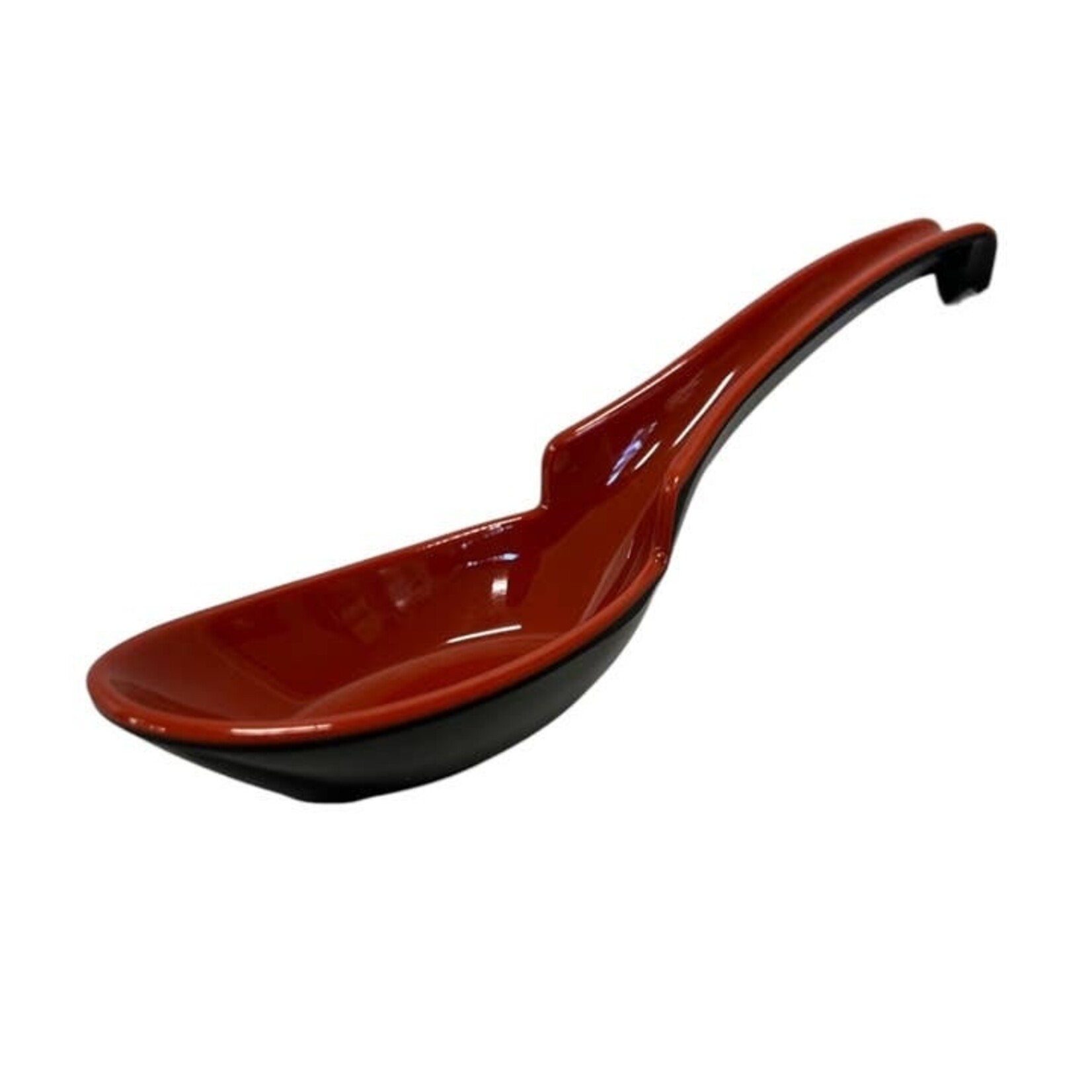 Urban Tokyo Red Black Melamine 6 Inch Length Curved Soup Spoon (12/576) | Urban Tokyo