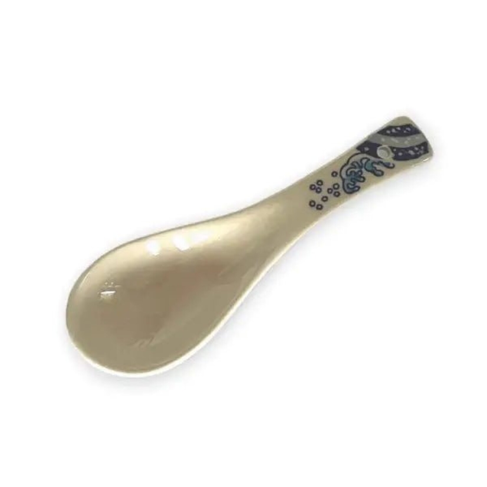 Urban Tokyo Great Wave 5.5"L Porcelain Soup Spoon | Urban Tokyo