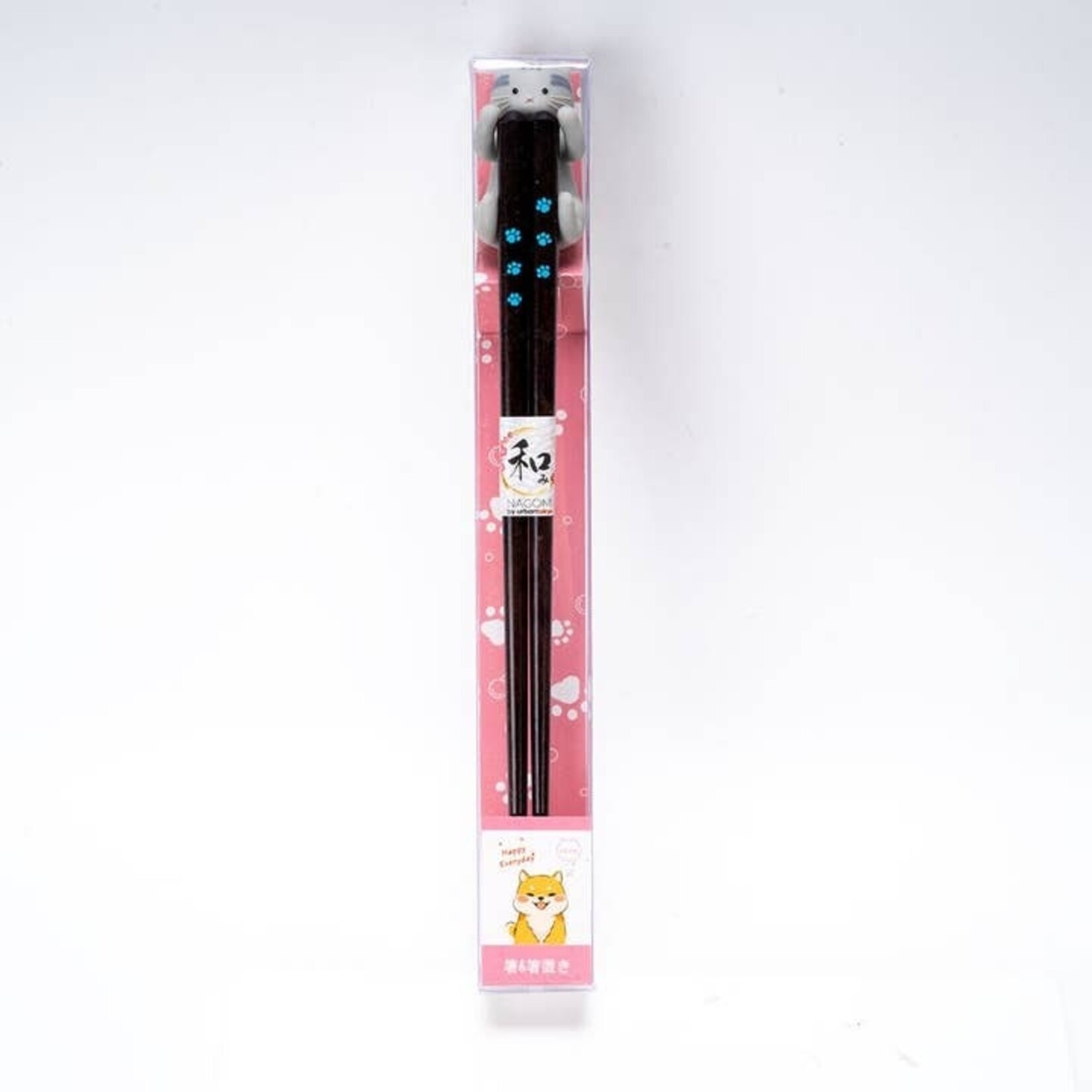 Urban Tokyo Gray Cat Chopsticks and Chopsticks Rests Gift Set (20/200) | Urban Tokyo