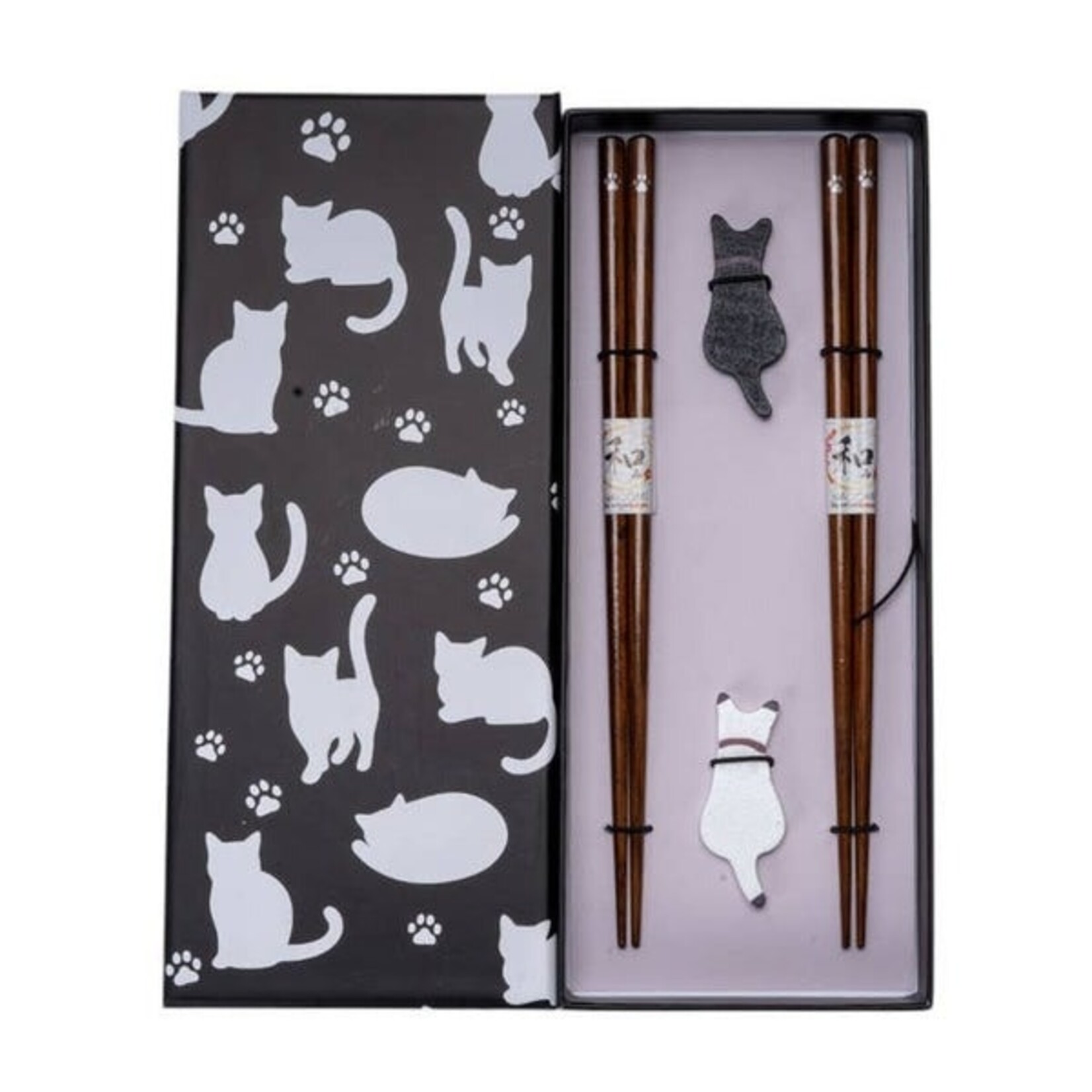 Urban Tokyo Black Cat Chopsticks and Chopsticks Rests Gift Set (20/200) | Urban Tokyo
