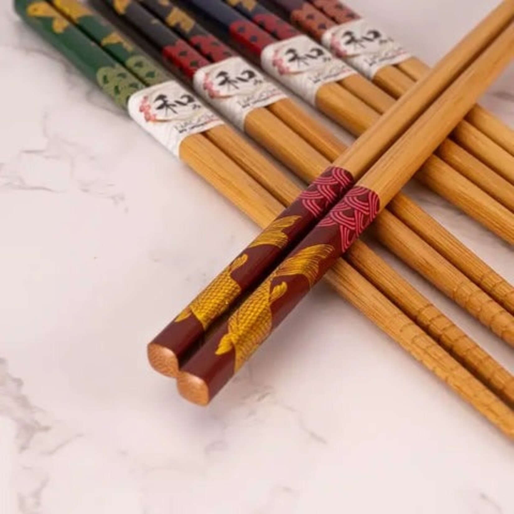 Urban Tokyo 5 pc Chopsticks and Japanese Koi Fish Porcelain Chopstick Se | Urban Tokyo