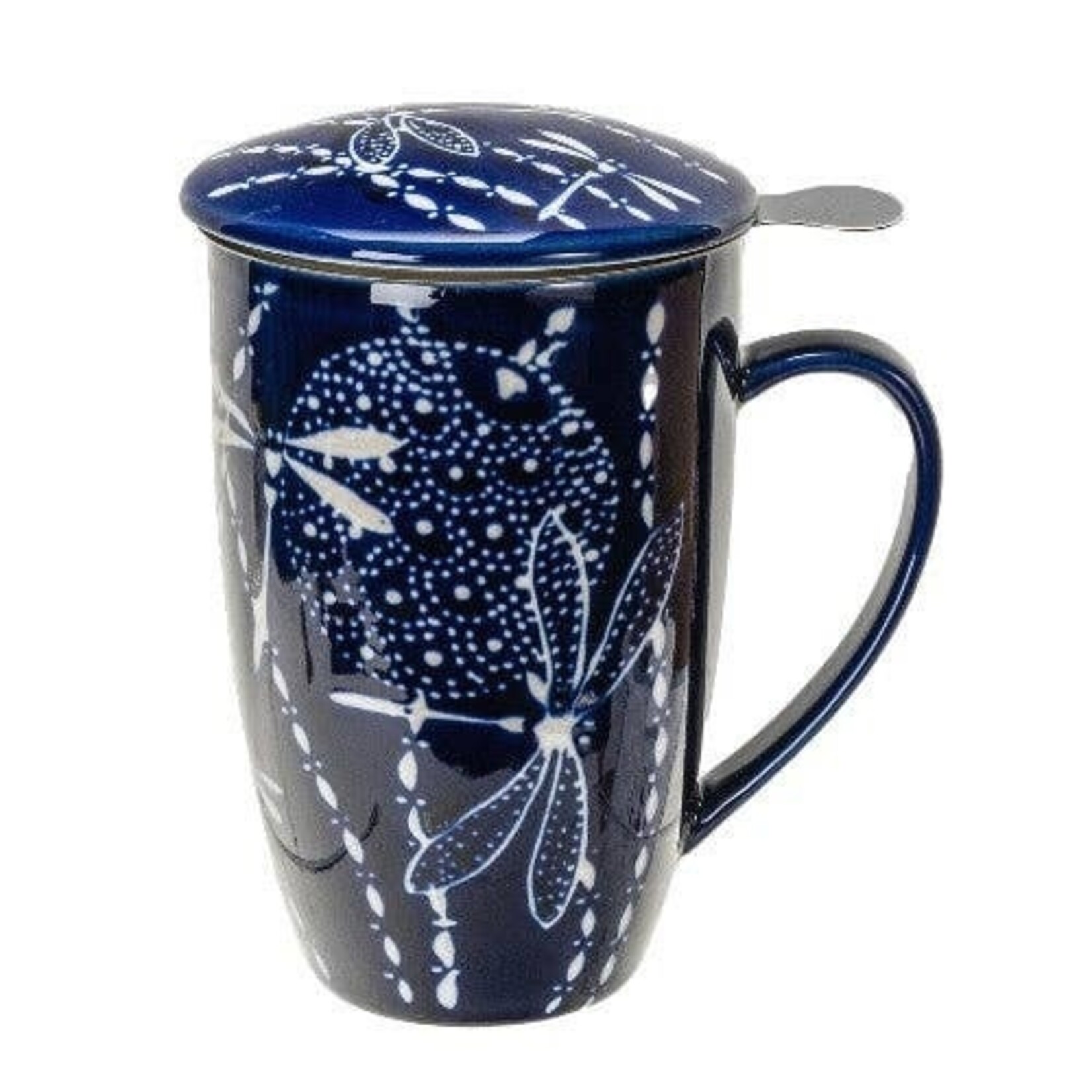 Urban Tokyo Dragonfly Design 15oz Tea Mugs with Lid and Infuser for Loose Leaf Tea (4/32) | Urban Tokyo