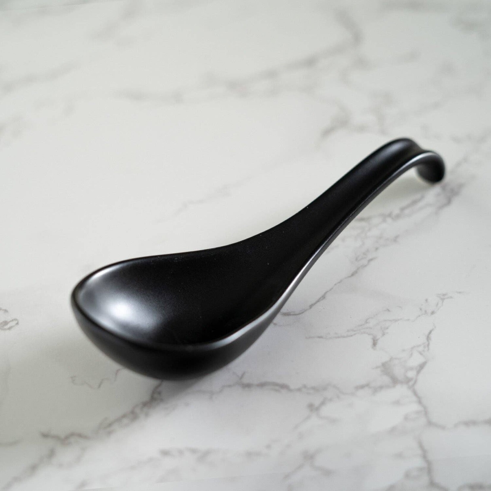 Urban Tokyo 5.9"L Porcelain Soup Spoon Black (10/240) | Urban Tokyo