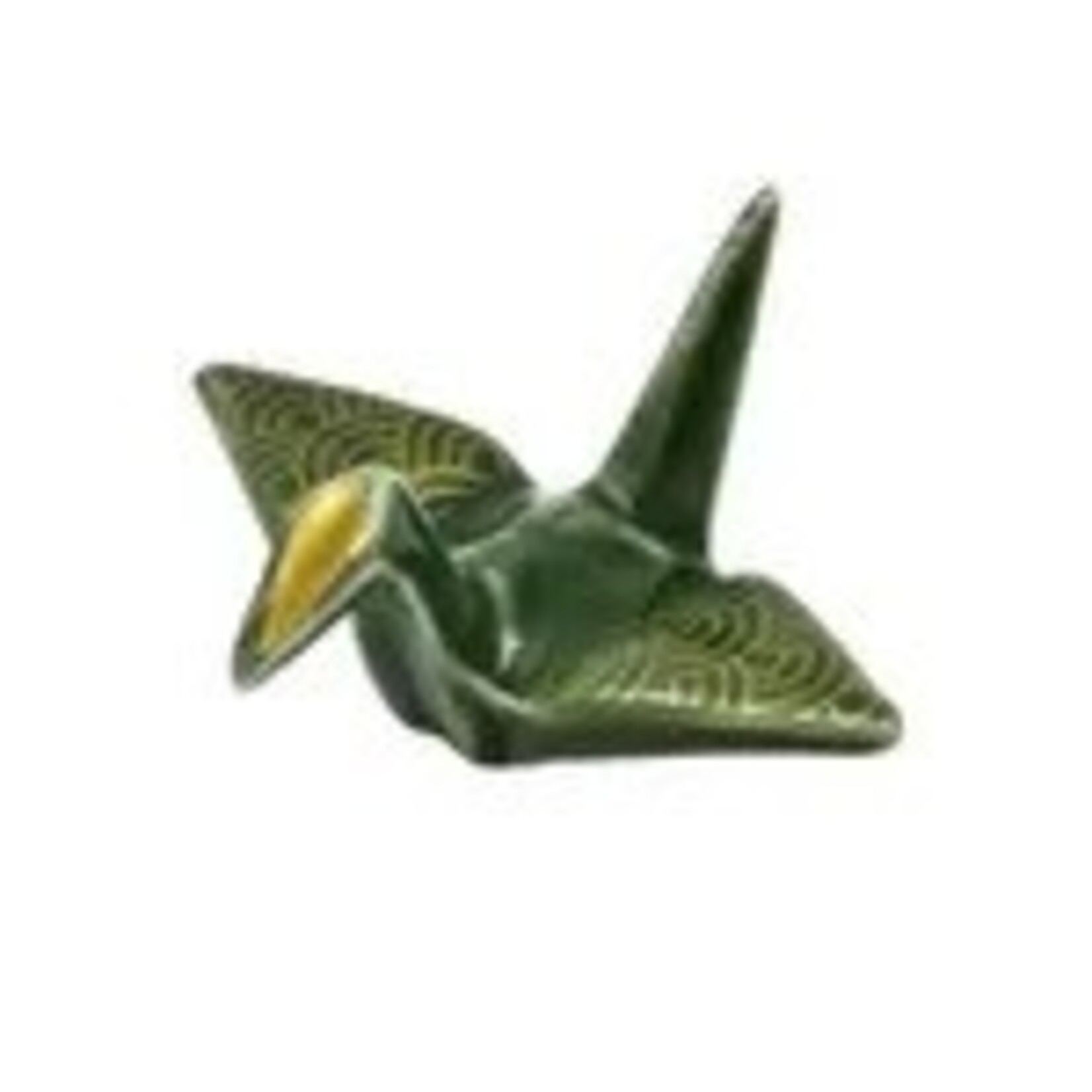 Urban Tokyo Origami Crane Porcelain Chopsticks Rest 2"L Asanoha Green (12/288) | Urban Tokyo