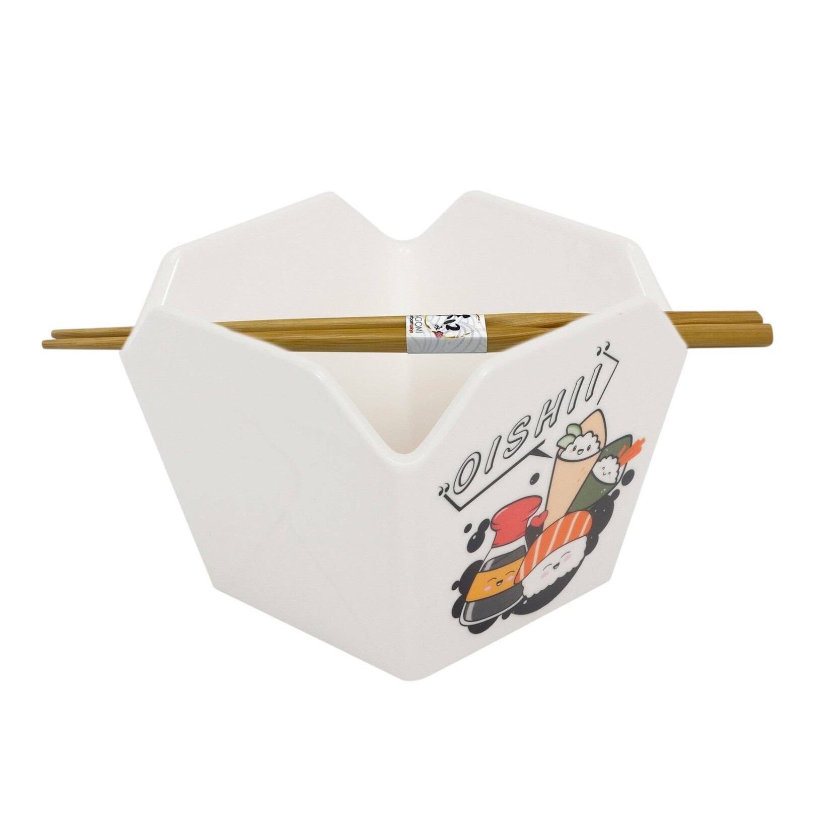 Urban Tokyo 16oz 5"W x 4"H Takeout Box Serving Bowl With Chopsticks Oishii (4/16) | Urban Tokyo
