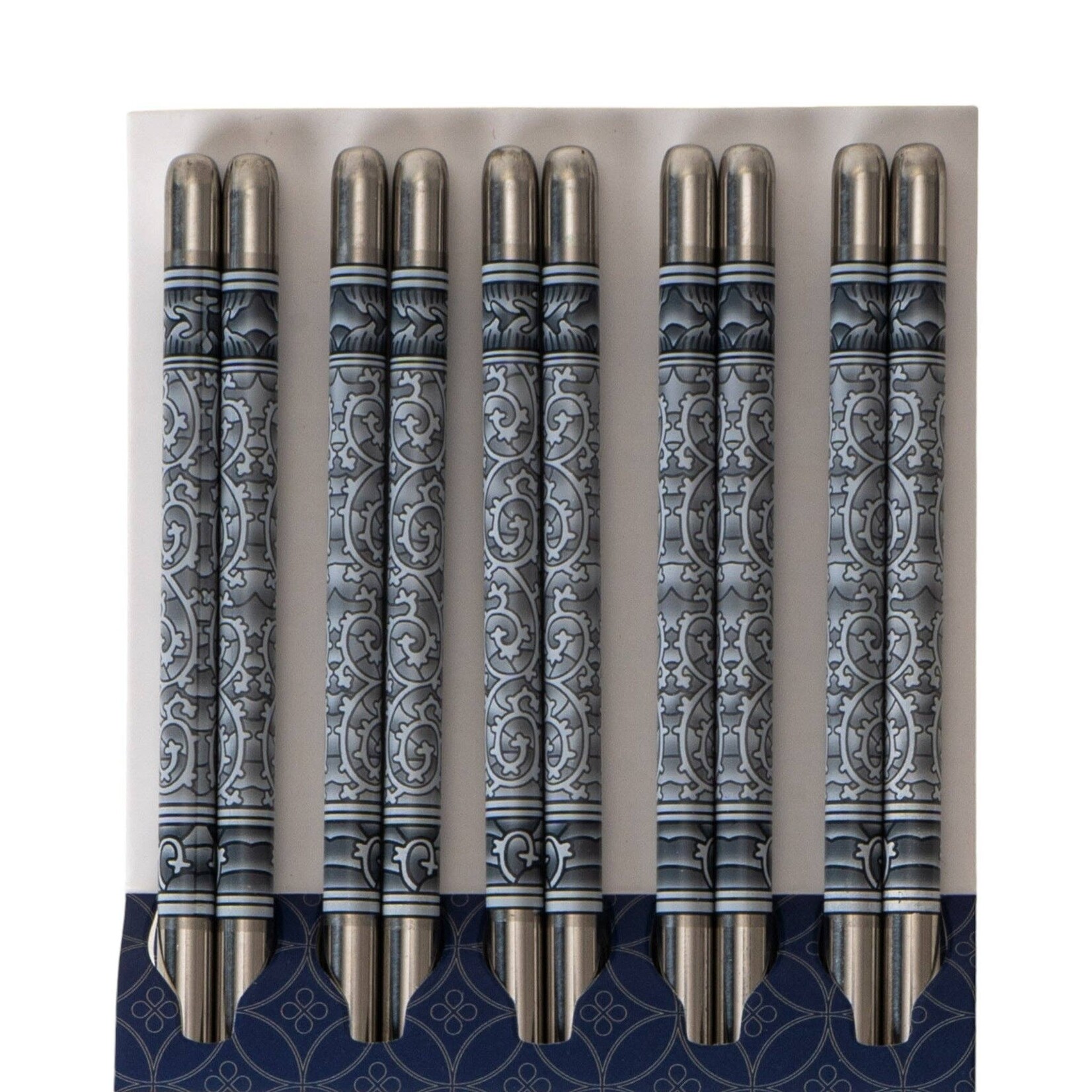 Urban Tokyo 5 Piece Motif Pattern Design Chopsticks Set Stainless Steel (10/200) | Urban Tokyo