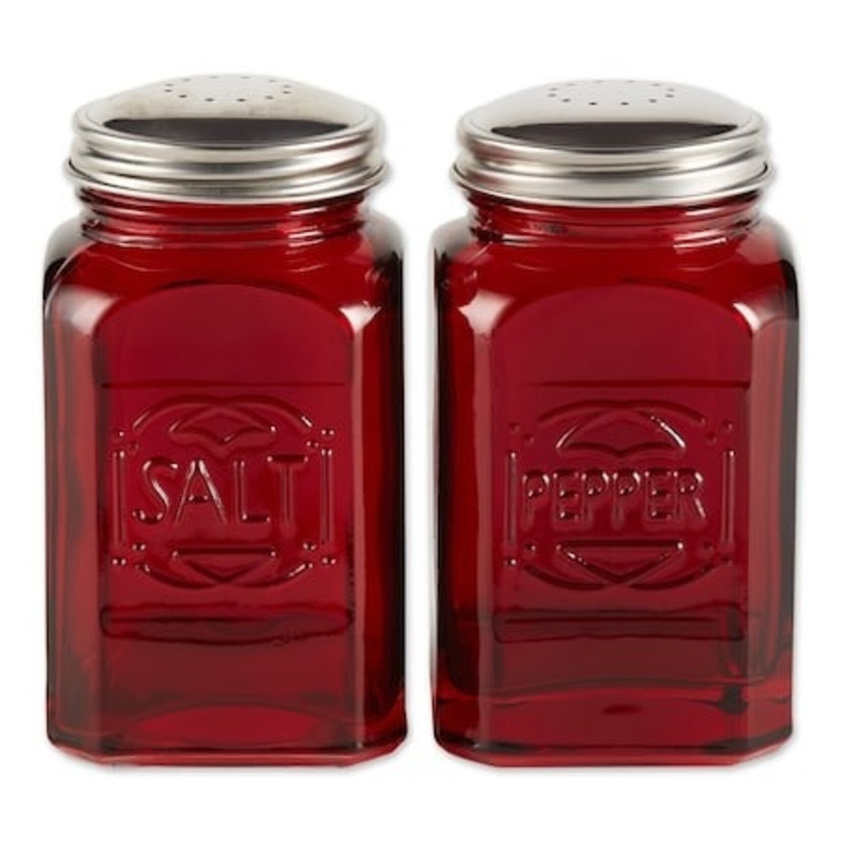 RSVP RETRO GLASS S&P SET - RED | RSVP