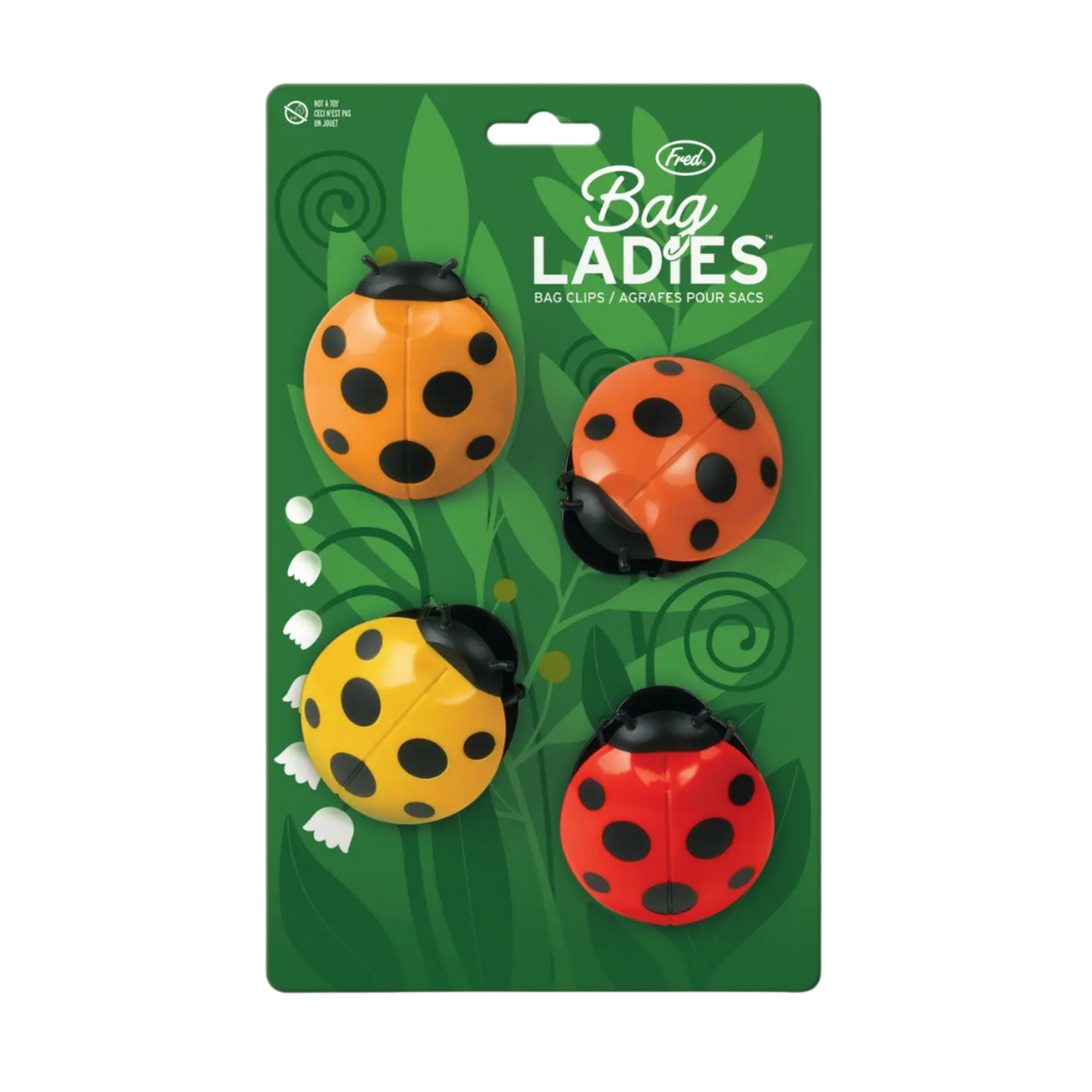 Fred & Friends Bag Ladies - Ladybug Bag Clips - Set of 4 | Fred & Friends