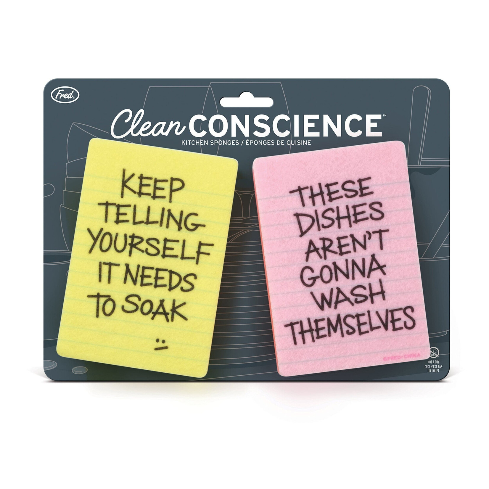 Fred & Friends Sponges - CLEAN CONSCIENCE - Passive Aggressive Notes | Fred & Friends