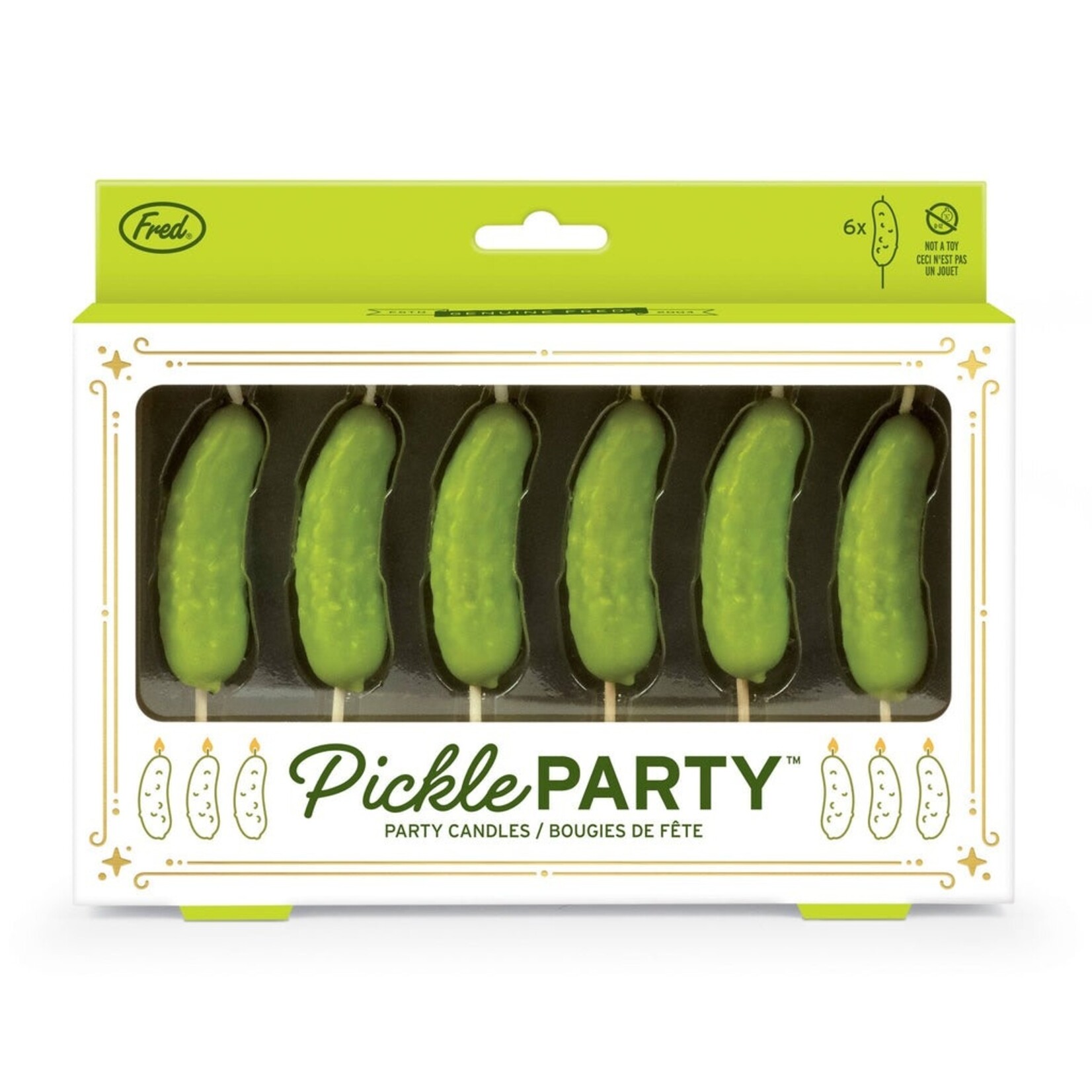 Fred & Friends PICKLE PARTY Candles - Set of 6 | Fred & Friends