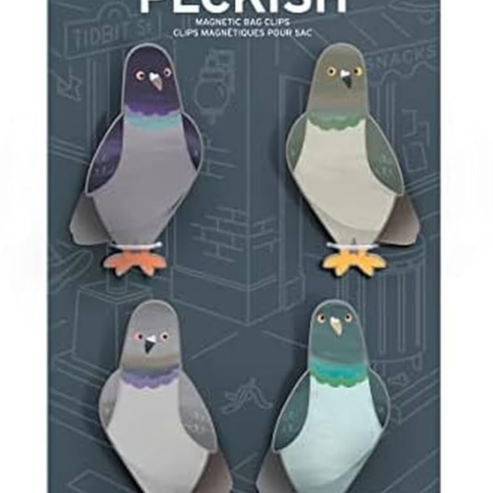 Fred & Friends Peckish - Pigeon Bag Clips - Set of 4 | Fred & Friends