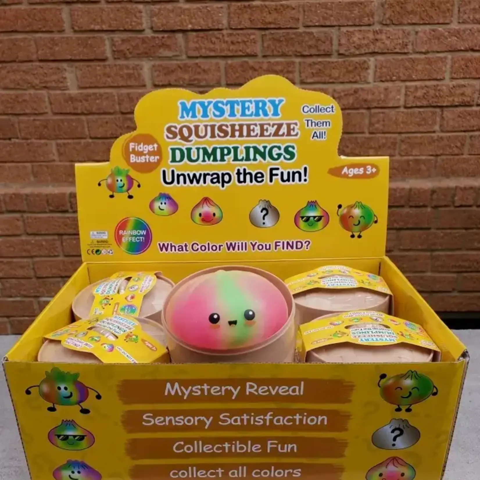 Think Sweet Mystery Rainbow Tie Dye Squishy Dumpling - With Face