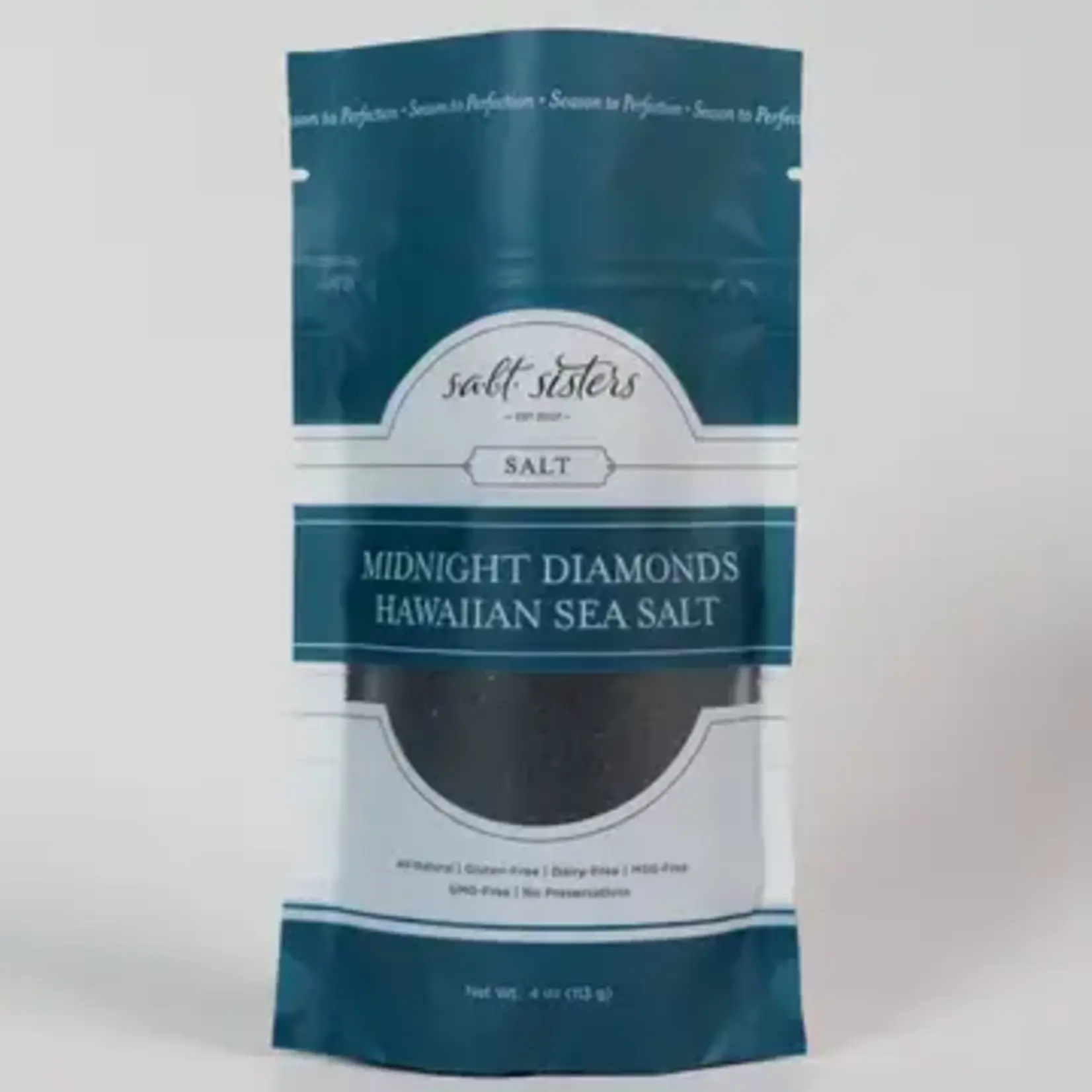 Salt Sisters Sea Salt - Hawaiian - Midnight Diamonds - Fine - 4 oz Bag