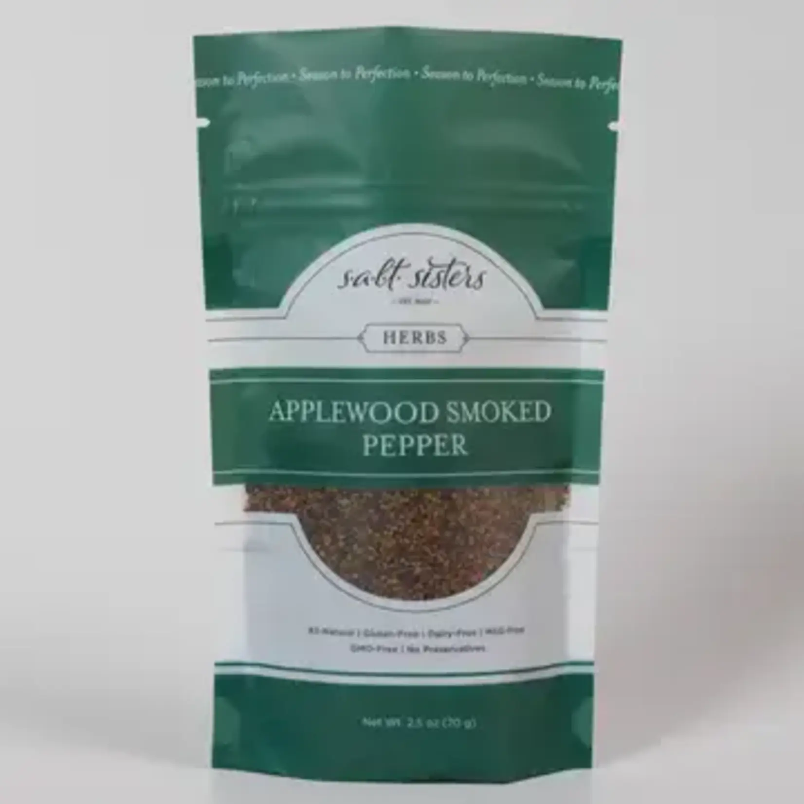 Salt Sisters Cracked Peppercorns - Applewood Smoked - 2.5 oz