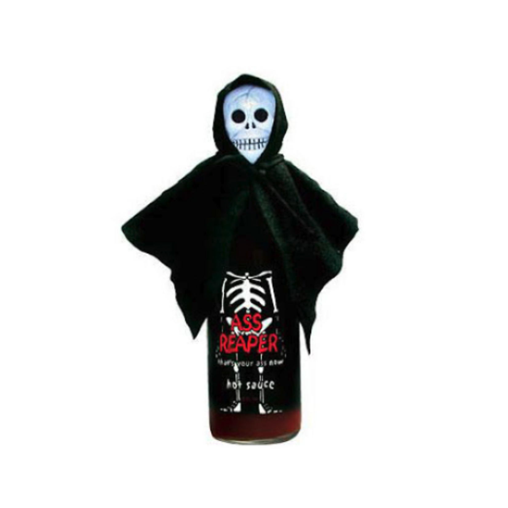 Ass Reaper Hot Sauce with Skull Cap and Cape | Heat Rating: 10