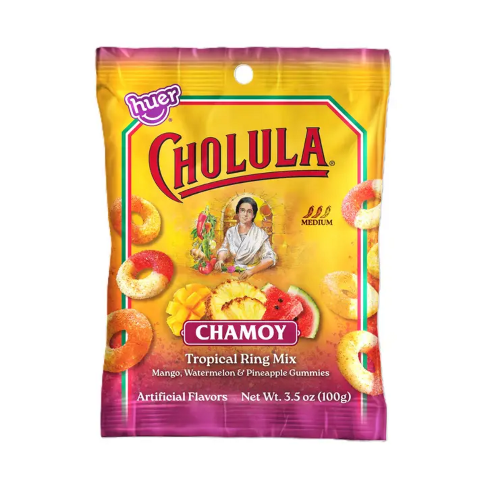 Grandpa Joes Cholula Chamoy Tropical Gummy Ring Mix, 3.5oz