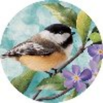 "Nature Chickadee" Round Car Coaster