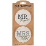 "Mr. & Mrs. Right" Car Coaster Set (2pc)