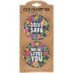"Drive Safe" Car Coaster Set (2pc)
