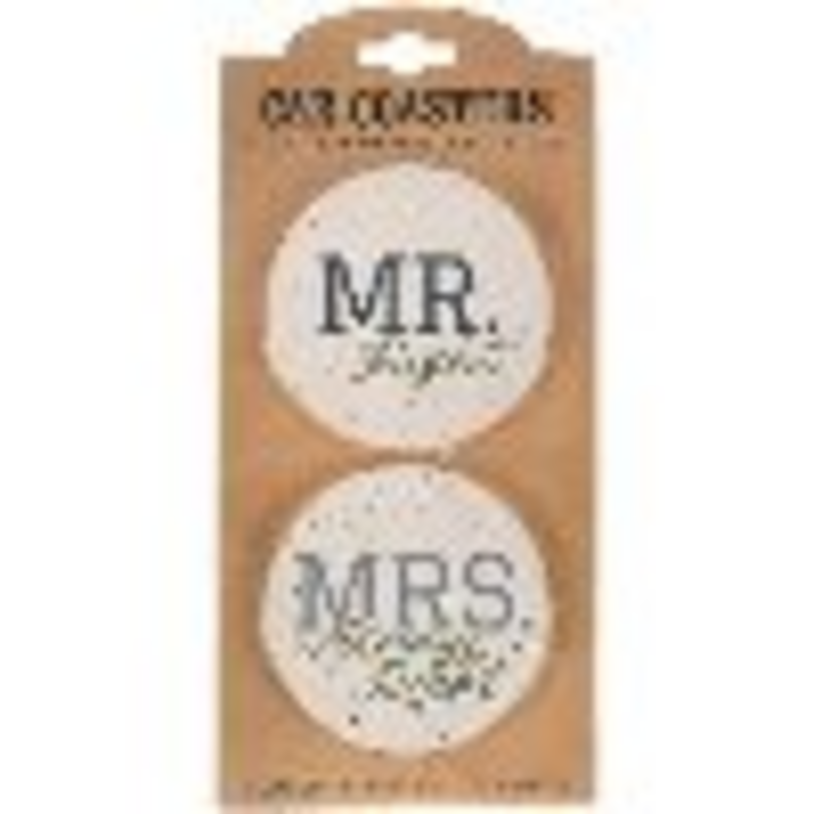 "Mr. & Mrs. Right" Car Coaster Set (2pc)