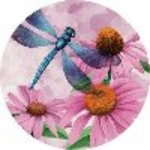 "Nature Dragonfly" Round Car Coaster