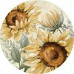 "Painterly Sunflowers" Round Car Coaster