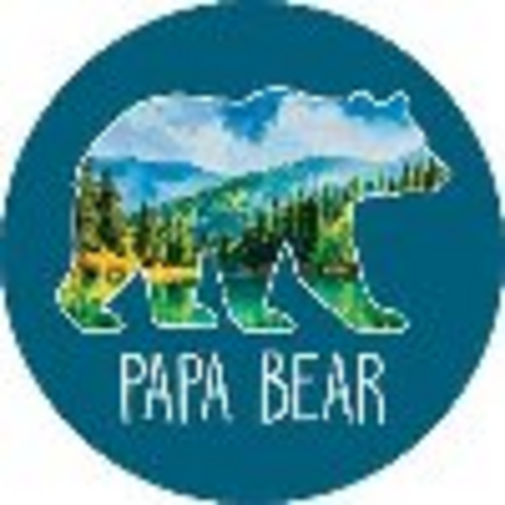 "Bear Papa" Round Car Coaster