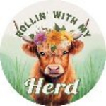 "Highland Herd" Round Car Coaster
