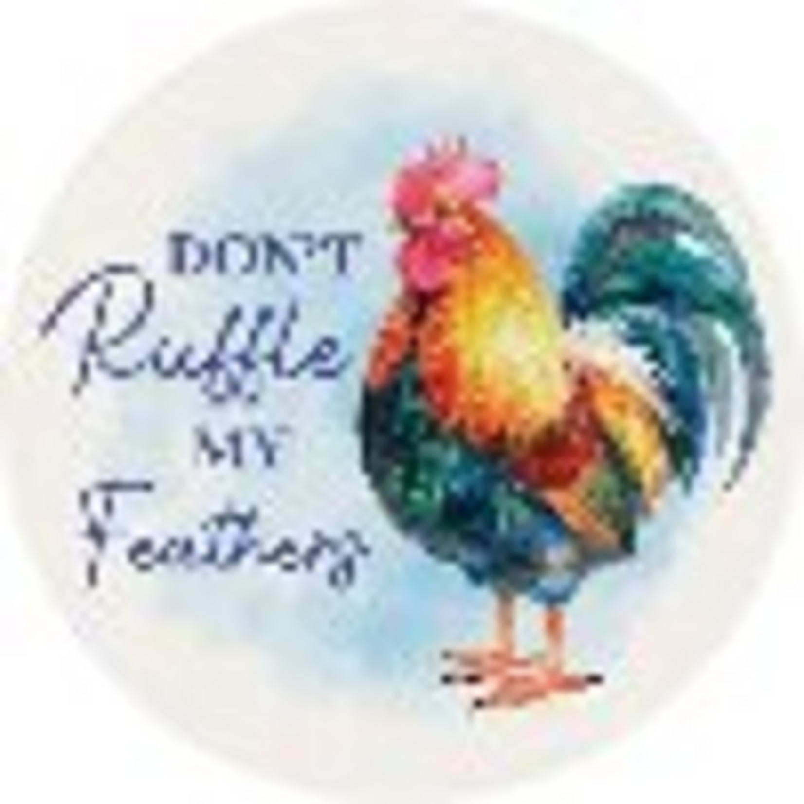 "Ruffle Feather" Round Car Coaster