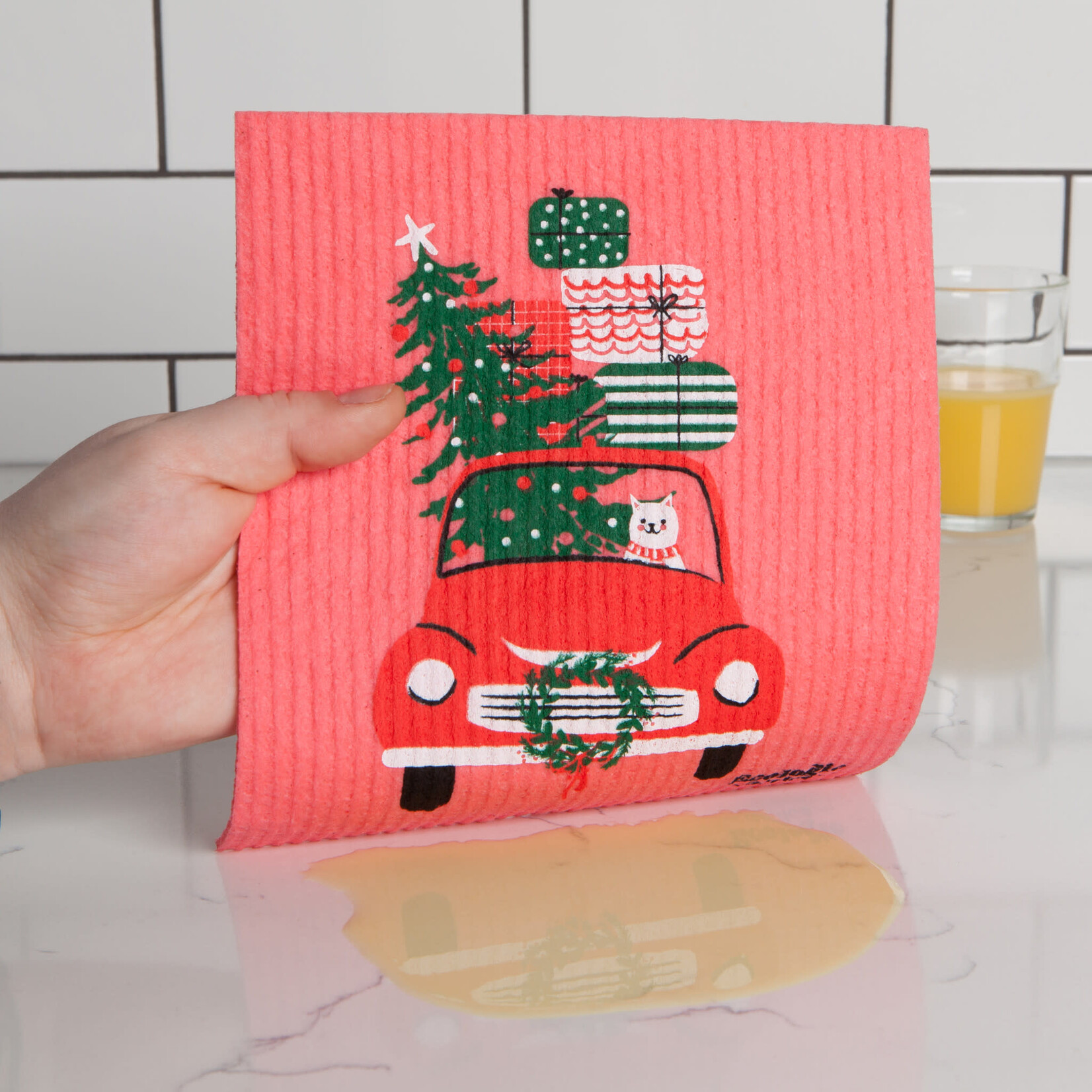 Danica Brands Swedish Dishcloth - Winter Wheels Cat | Danica Brands