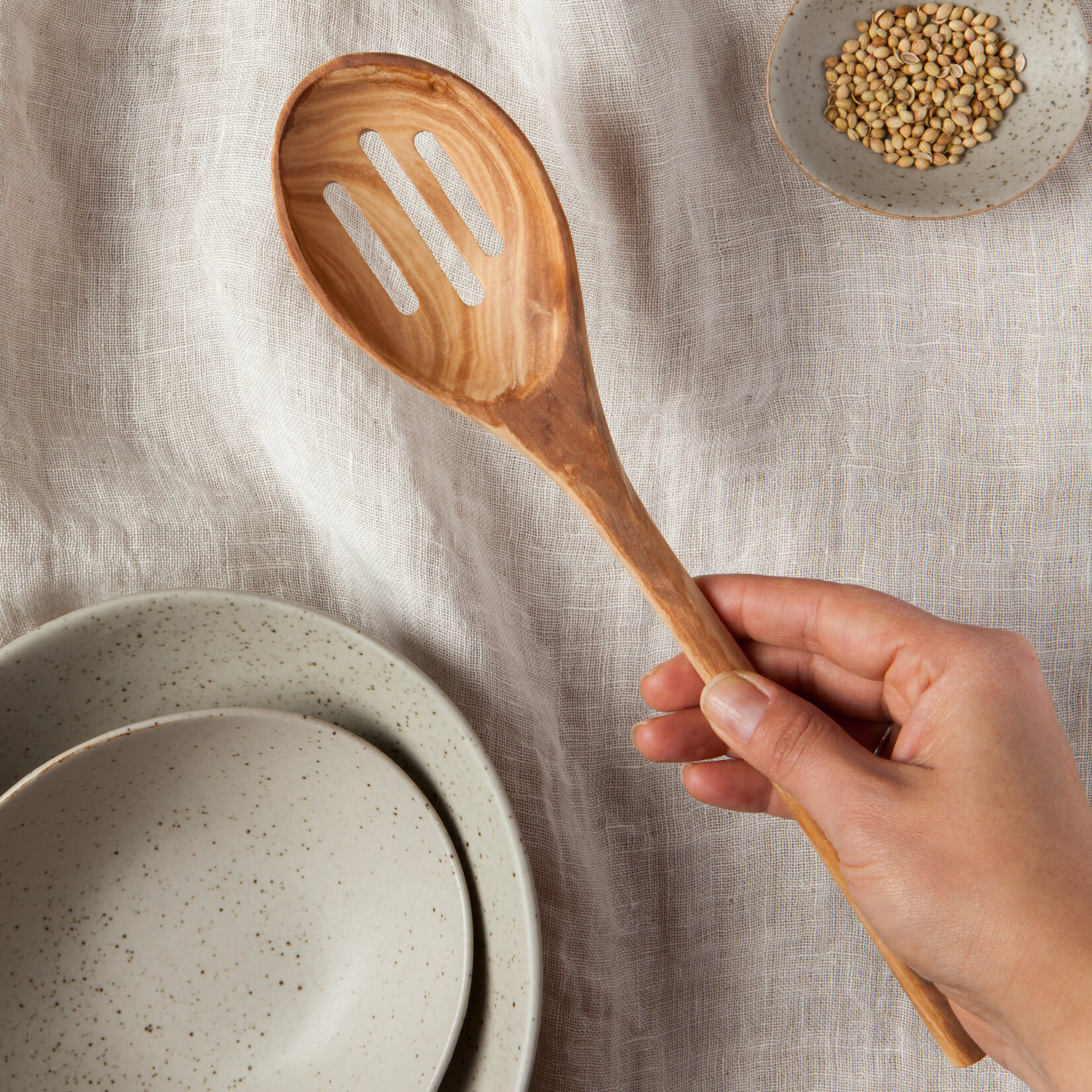 Danica Brands Slotted Spoon Olive Wood | Danica Brands