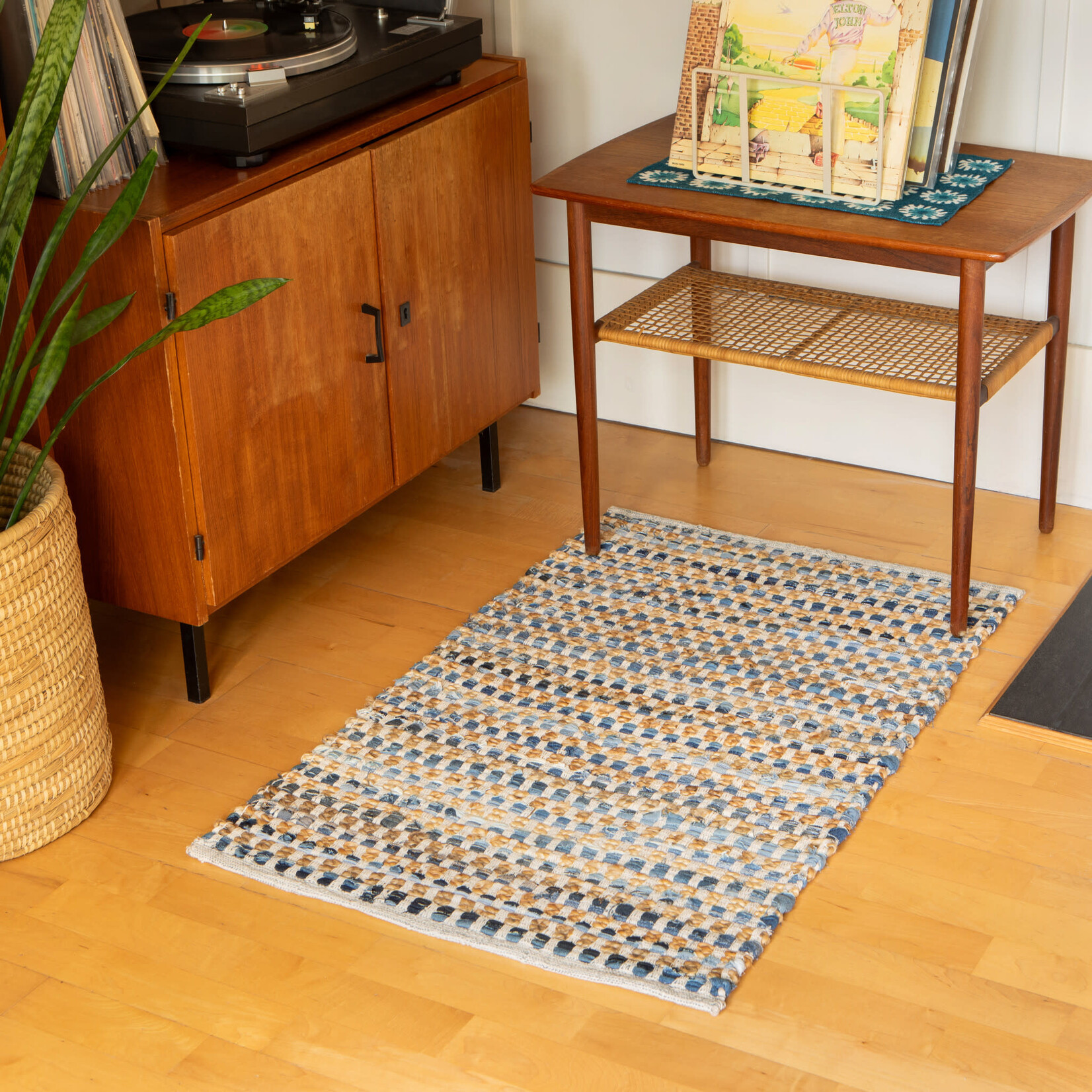 Danica Brands Rug Chindi Denim 2x3ft Grid | Danica Brands