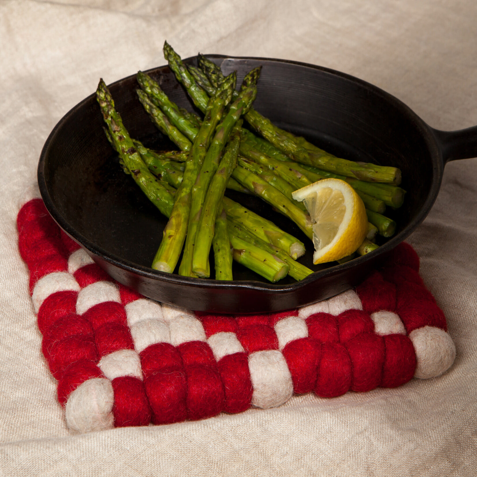 Danica Brands Wool Felt Ball Trivet - Cranberry | Danica Brands