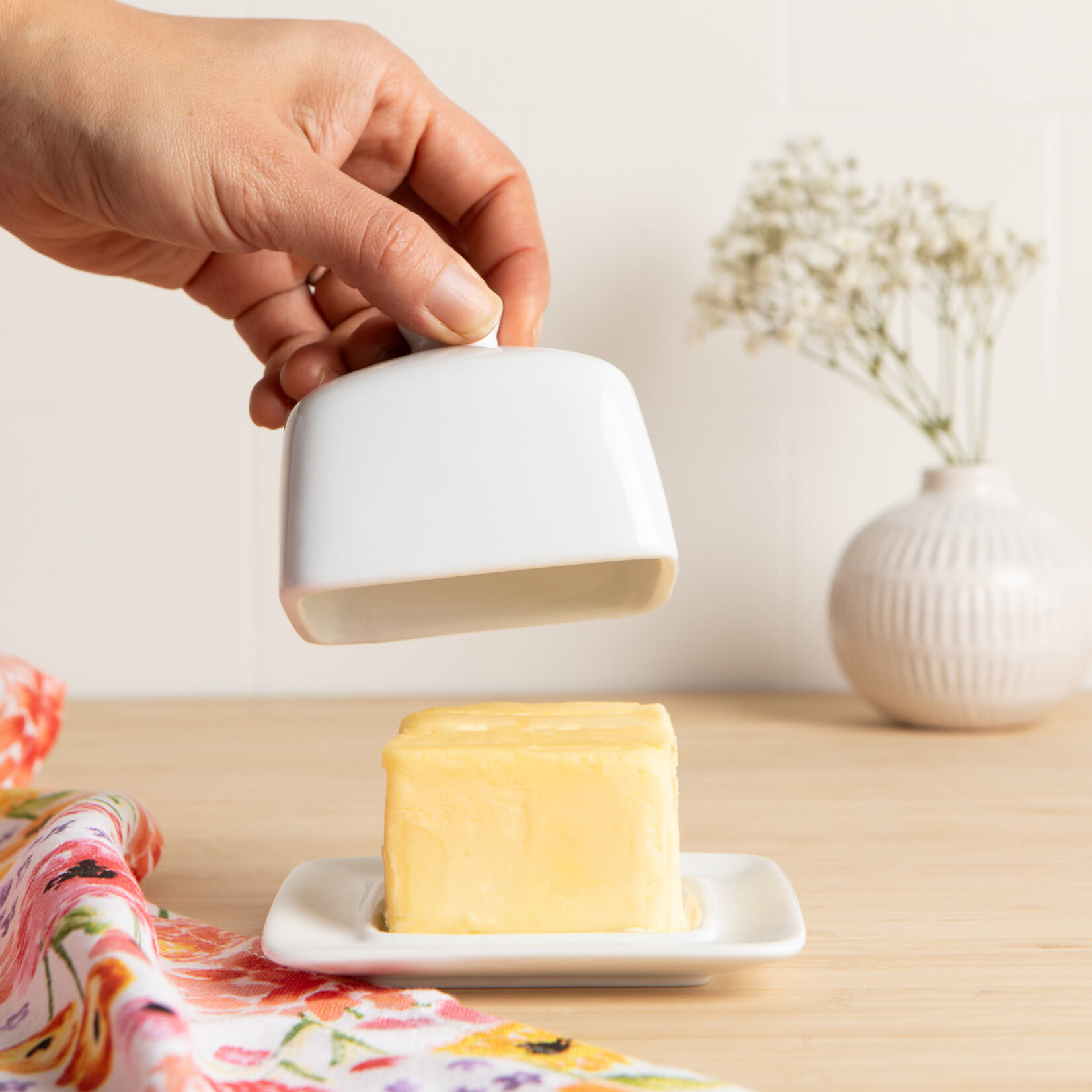 Danica Brands Square Butter Dish - White | Danica Brands