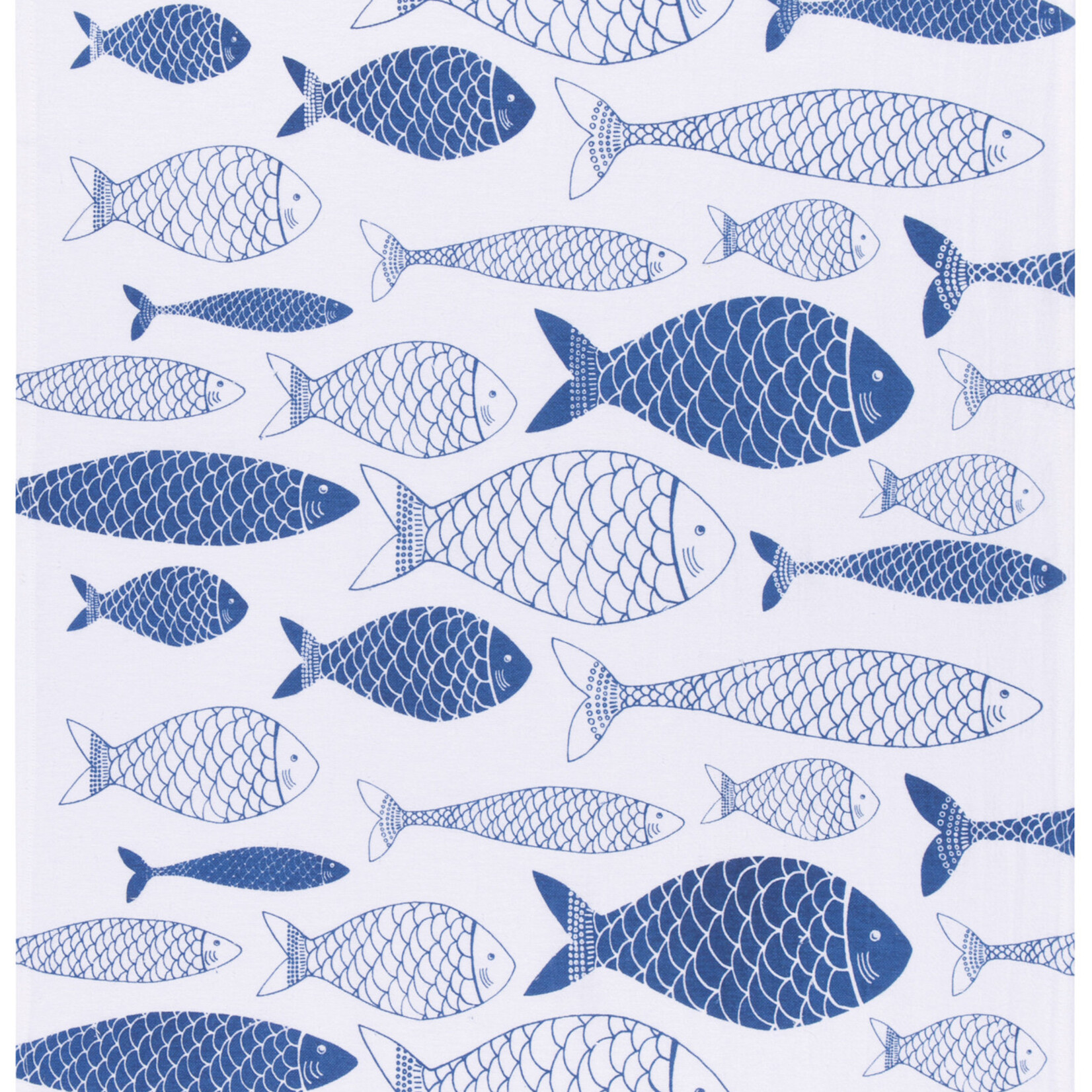 Danica Brands Dishtowel Floursack Set/2 - Fish Print Royal | Danica Brands