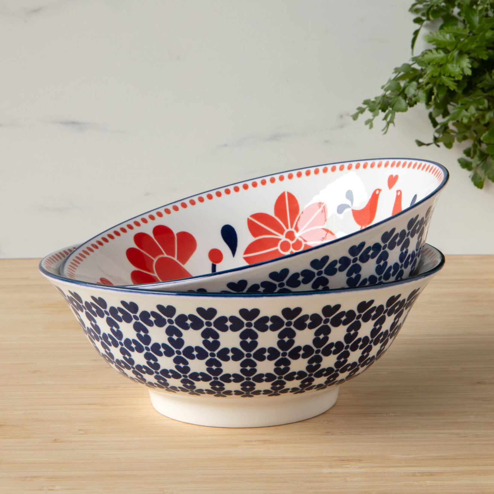 Danica Brands Bowl - 8inch Red Navy Bird | Danica Brands