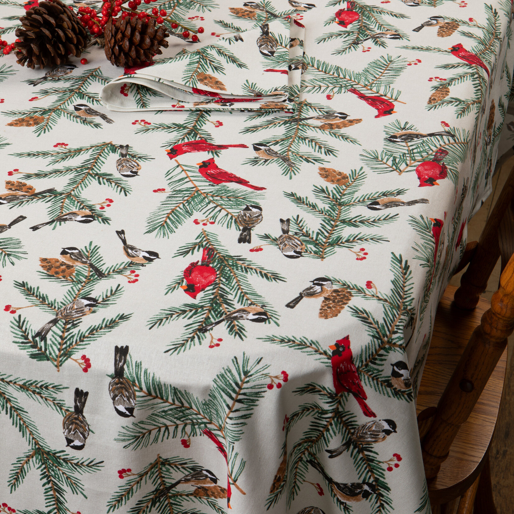 Danica Brands Tablecloth 60 X 90 inch - Birds & Boughs Christmas | Danica Brands