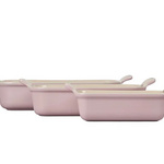 Le Creuset Heritage Set of 3 Rectangular Dishes - Chiffon Pink - 1.1 qt., 2.5 qt. & 4 qt. | Le Creuset