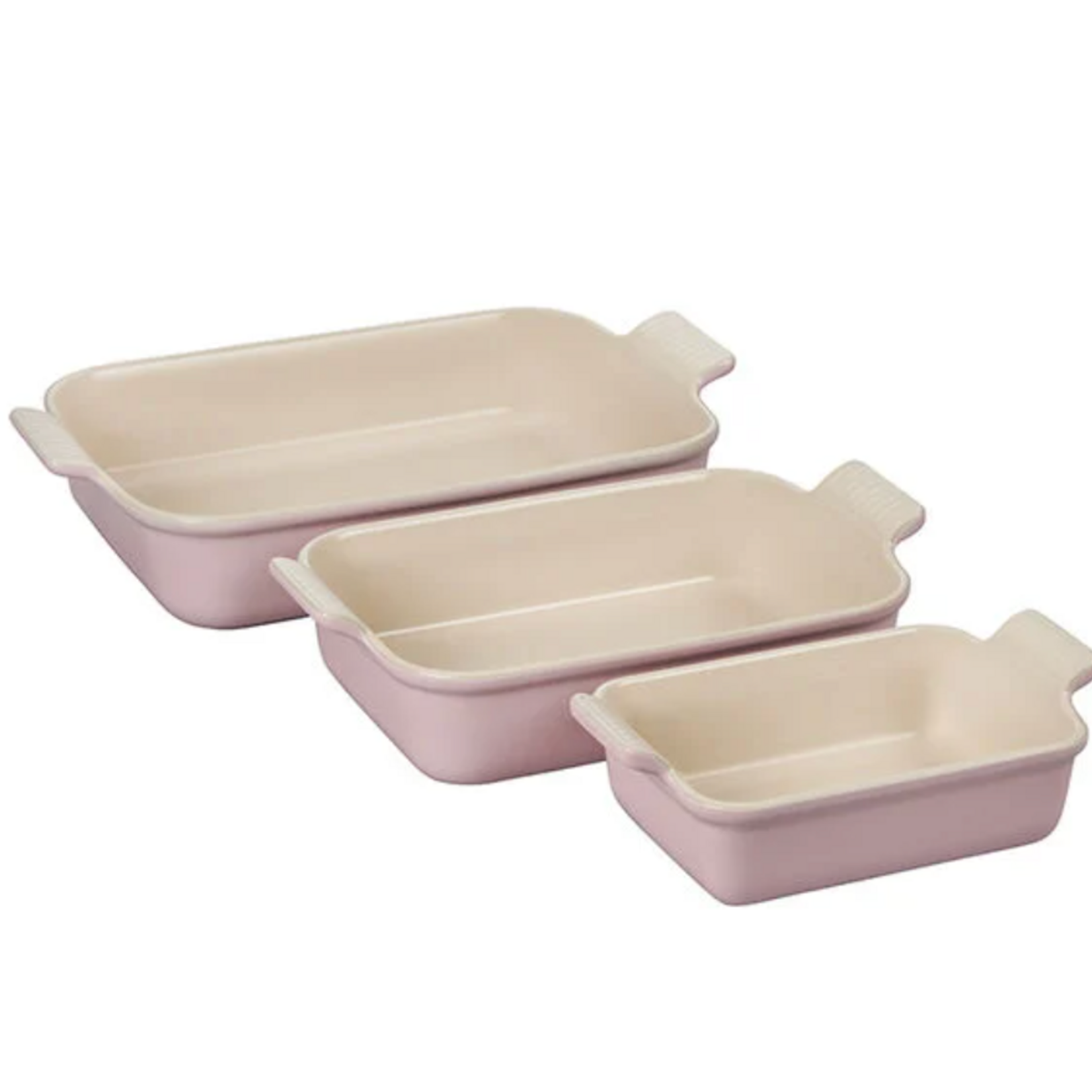 Le Creuset Heritage Set of 3 Rectangular Dishes - Chiffon Pink - 1.1 qt., 2.5 qt. & 4 qt. | Le Creuset