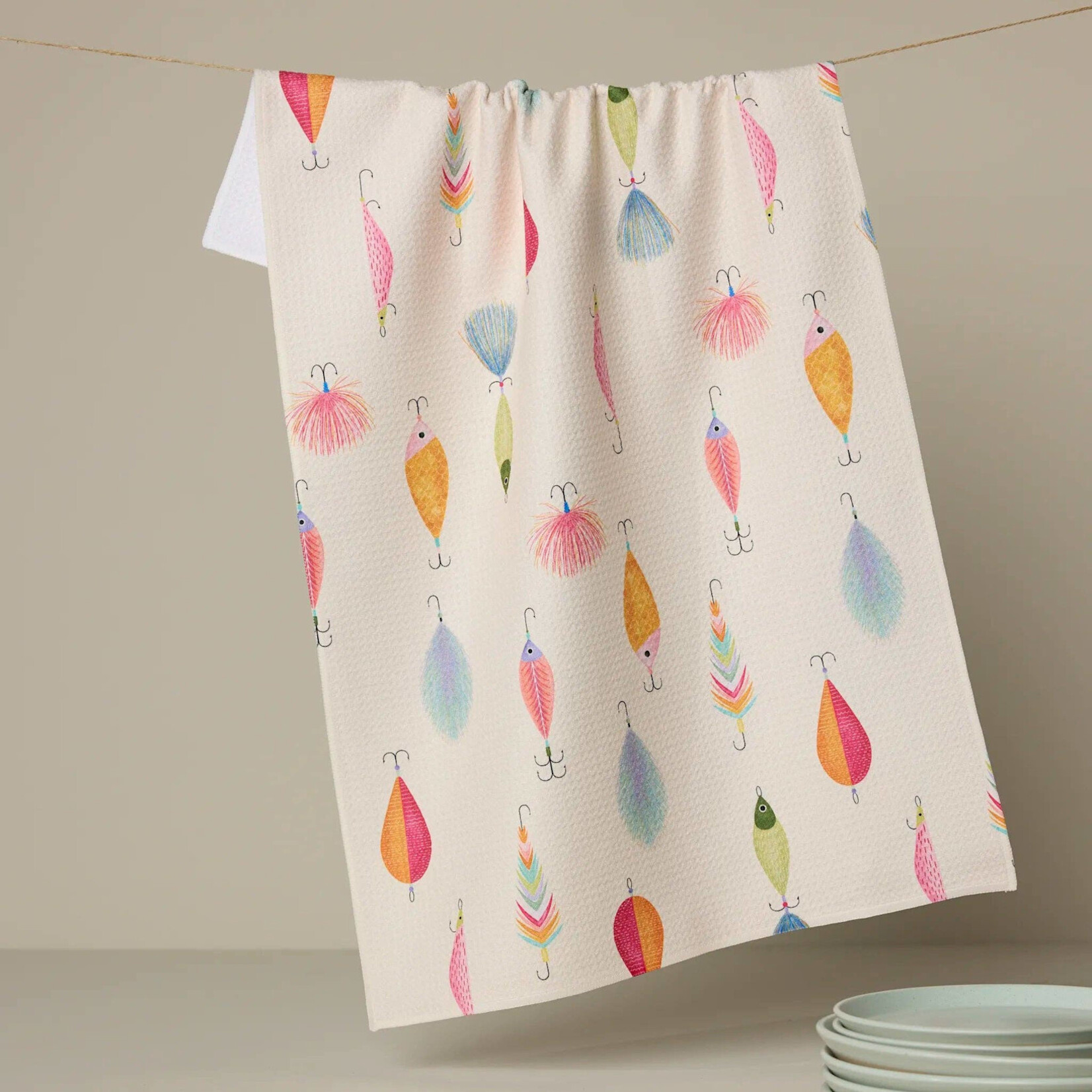 Geometry Fishing Lures Tea Towel | Geometry