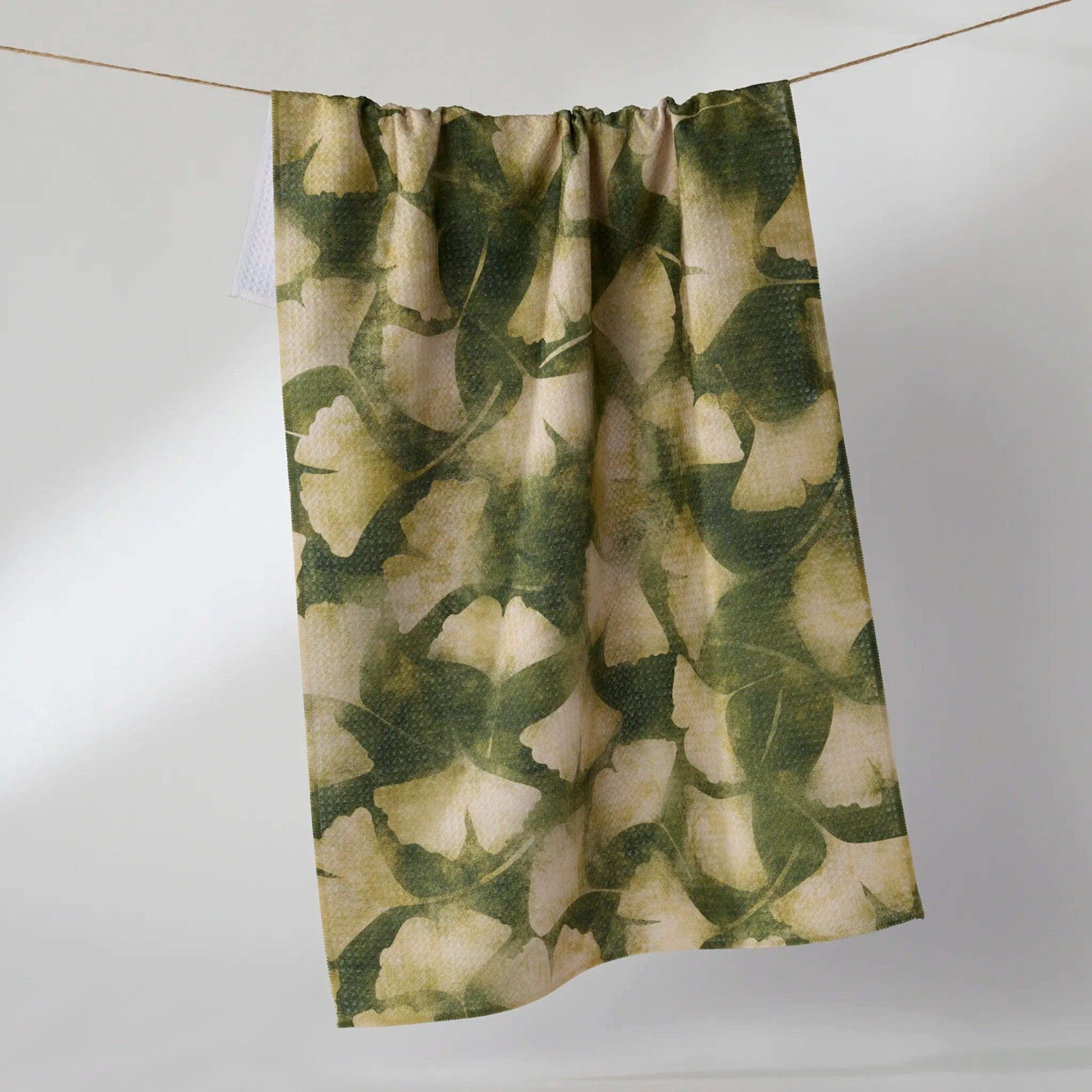 Geometry Gilded Ginkgo Tea Towel