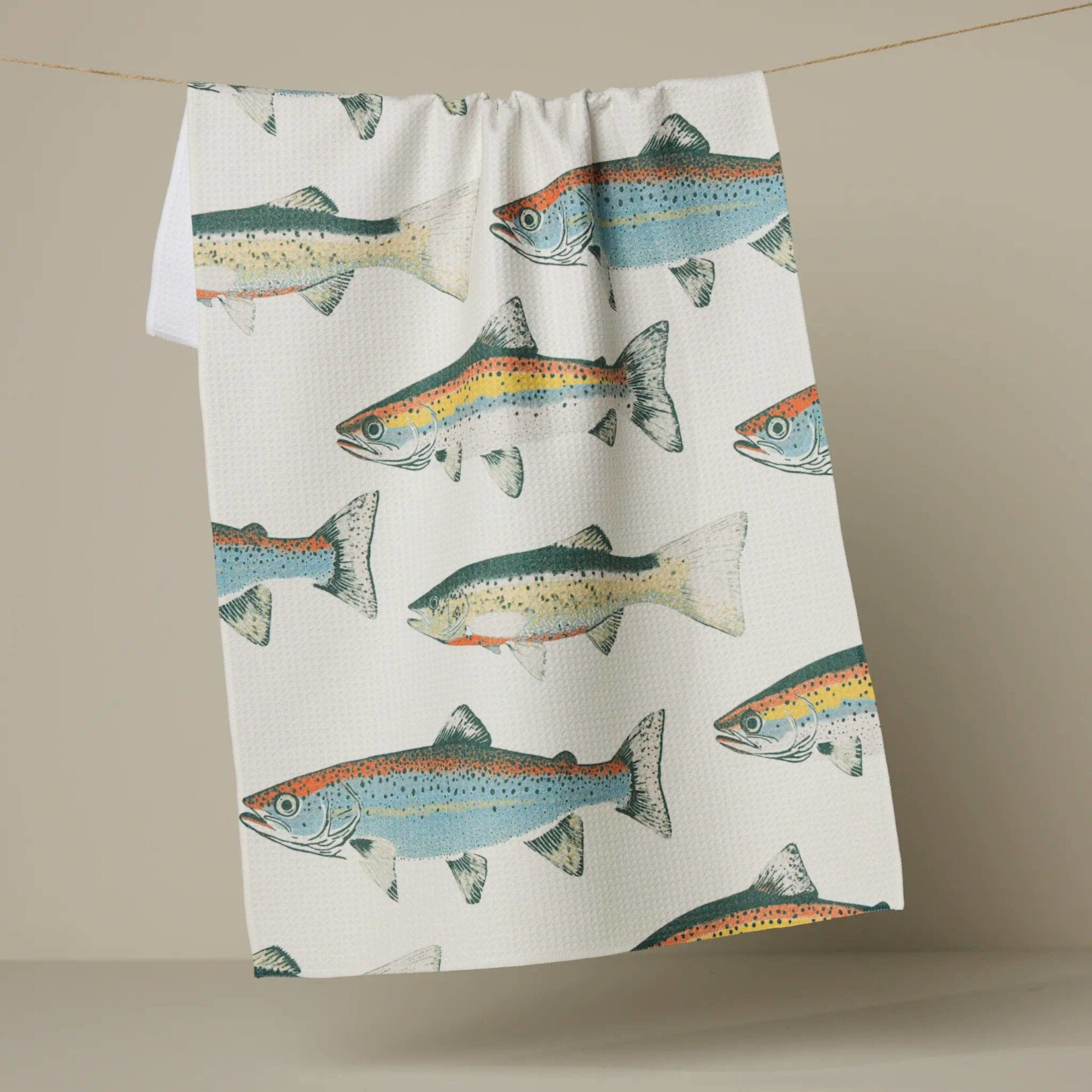 Geometry Hooked on Fishing Tea Towel | Geometry