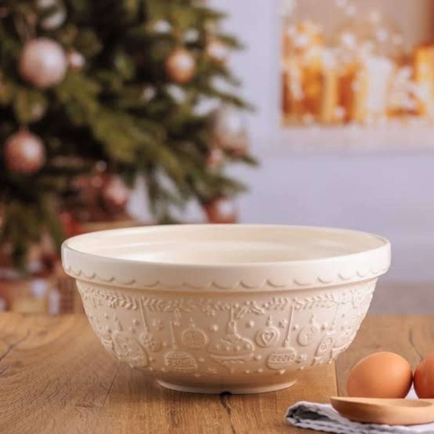 Mason Cash Deck The Halls Size 18 Cream Mixing Bowl