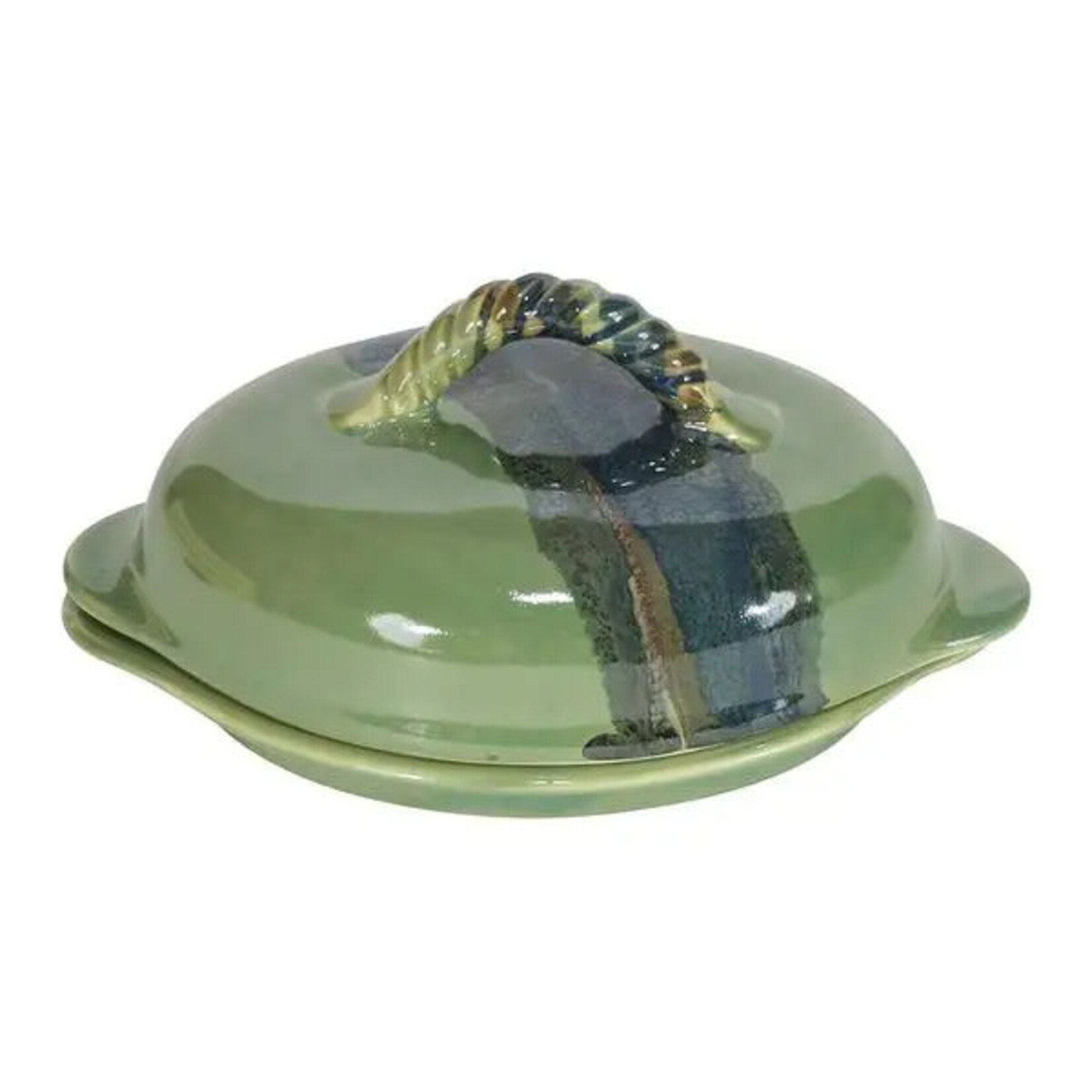 Clay in Motion Covered Butter Dish - Misty Green