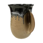 Clay in Motion The Original Handwarmer Mug - Black and Brown / Right Hand