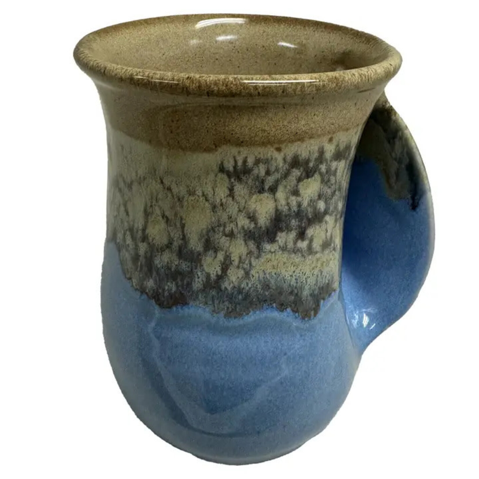 Clay in Motion The Original Handwarmer Mug - Sandy Beach / Right Hand