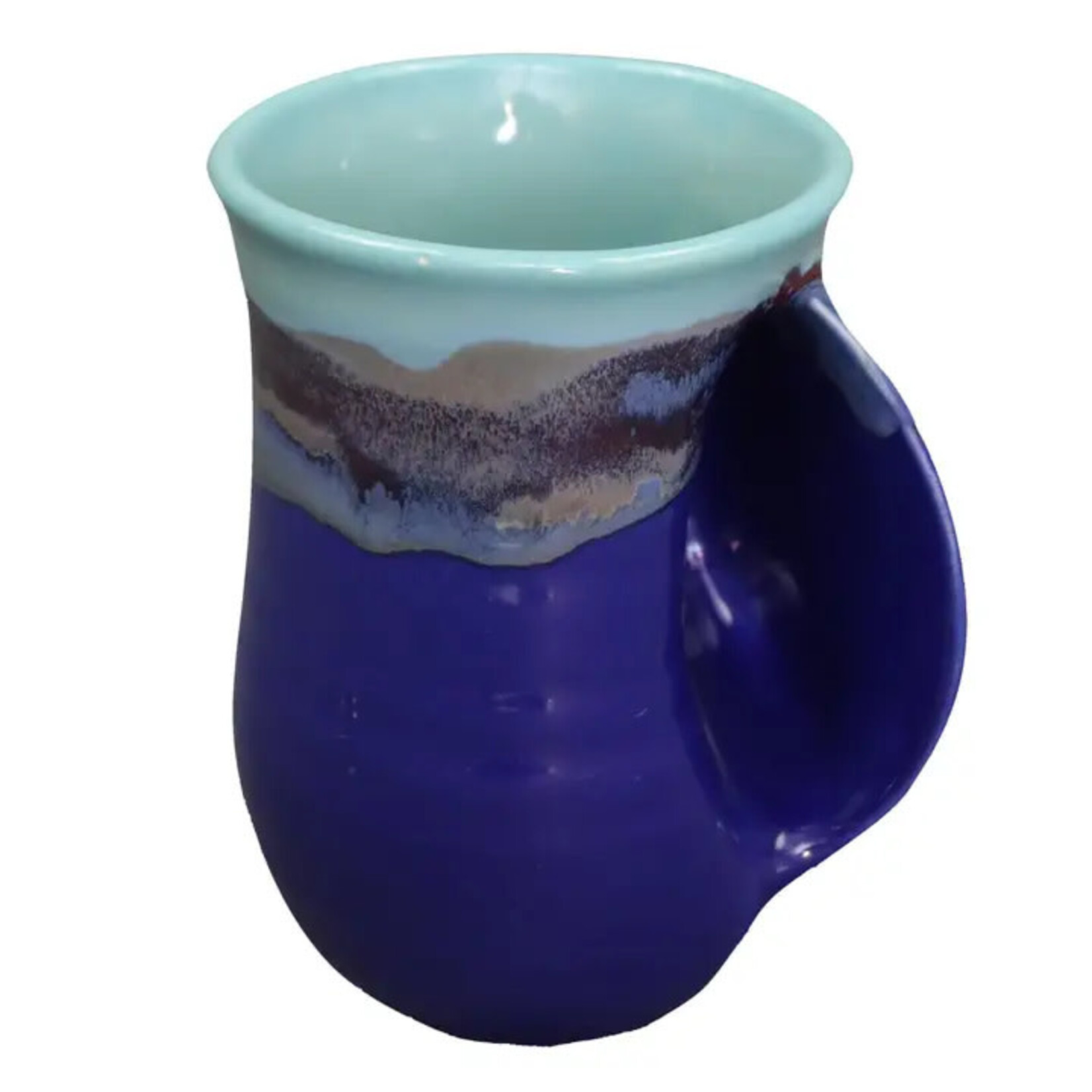Clay in Motion The Original Handwarmer Mug - Mystic Water / Right Hand
