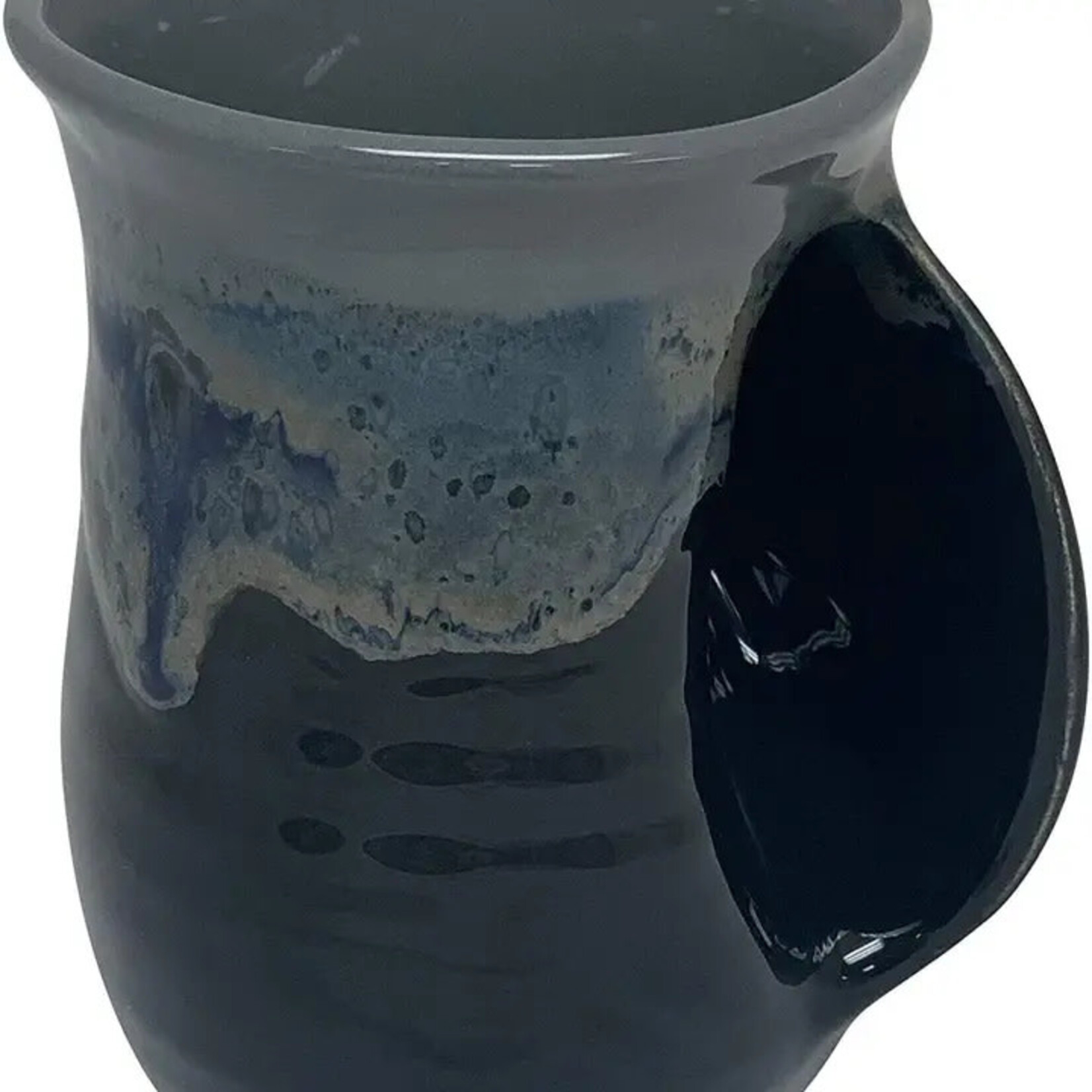 Clay in Motion The Original Handwarmer Mug - Stormy Night / Right Hand
